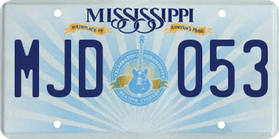 MS license plate MJD053