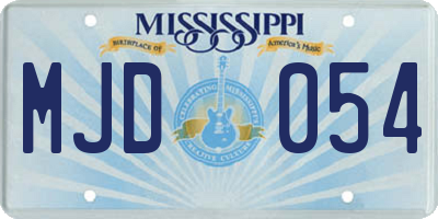 MS license plate MJD054