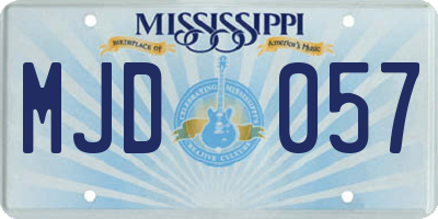 MS license plate MJD057