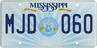 MS license plate MJD060