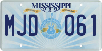 MS license plate MJD061