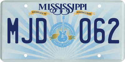 MS license plate MJD062