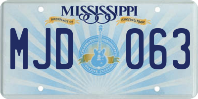 MS license plate MJD063