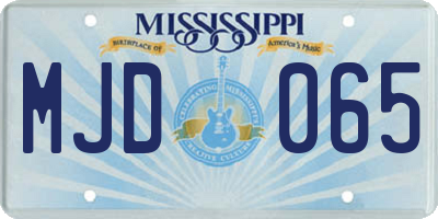 MS license plate MJD065