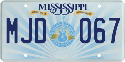 MS license plate MJD067