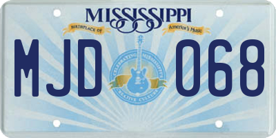 MS license plate MJD068