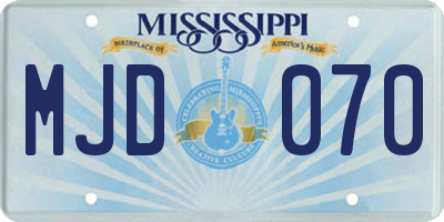 MS license plate MJD070