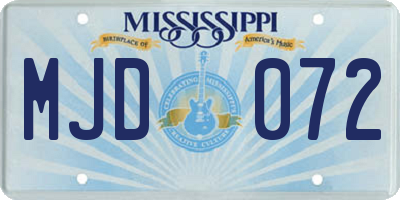 MS license plate MJD072