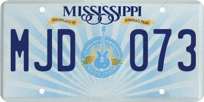 MS license plate MJD073
