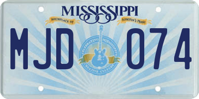 MS license plate MJD074