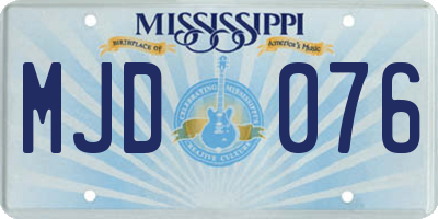 MS license plate MJD076