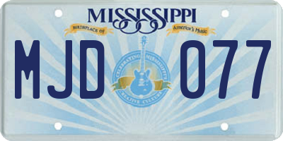 MS license plate MJD077