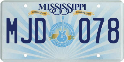 MS license plate MJD078