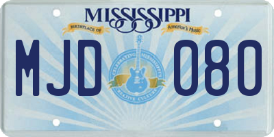 MS license plate MJD080