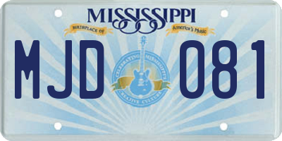 MS license plate MJD081