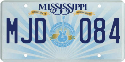 MS license plate MJD084