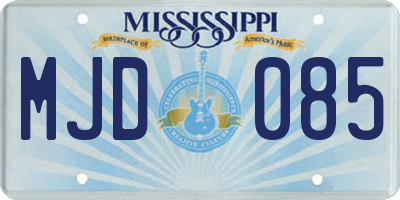 MS license plate MJD085