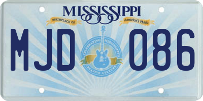 MS license plate MJD086