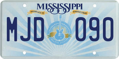 MS license plate MJD090