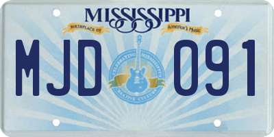 MS license plate MJD091