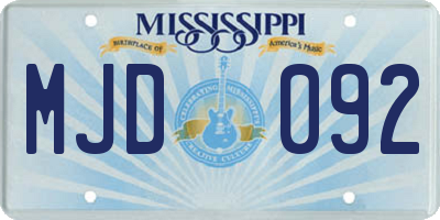 MS license plate MJD092
