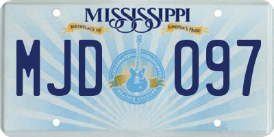 MS license plate MJD097