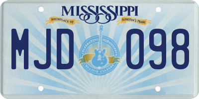 MS license plate MJD098