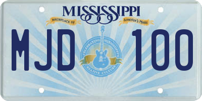 MS license plate MJD100