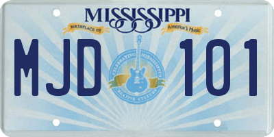 MS license plate MJD101