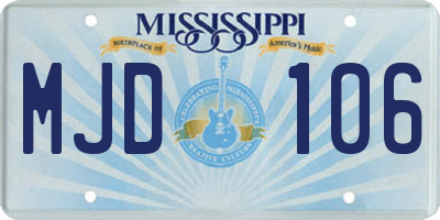 MS license plate MJD106