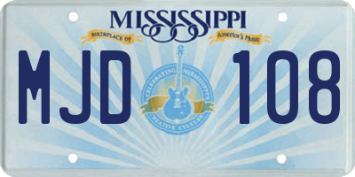 MS license plate MJD108