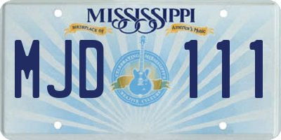 MS license plate MJD111