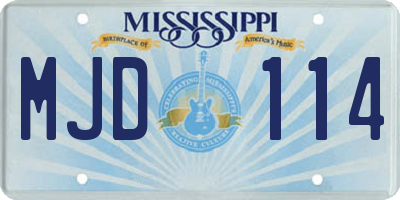MS license plate MJD114
