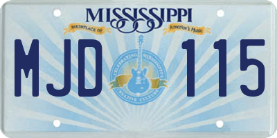MS license plate MJD115