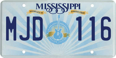 MS license plate MJD116