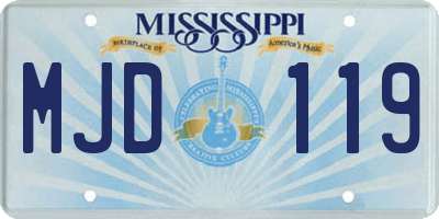 MS license plate MJD119