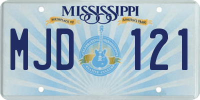 MS license plate MJD121