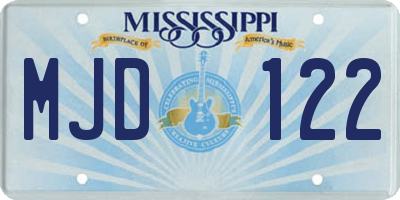 MS license plate MJD122