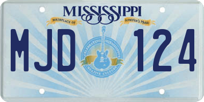 MS license plate MJD124