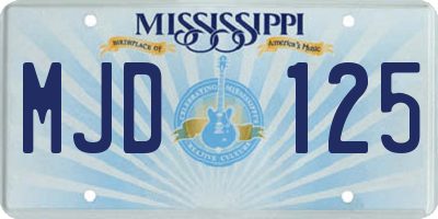 MS license plate MJD125