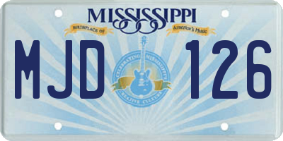 MS license plate MJD126