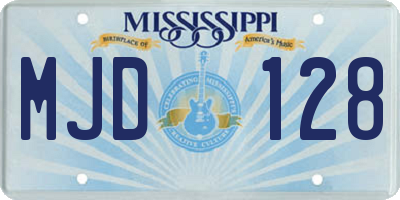 MS license plate MJD128