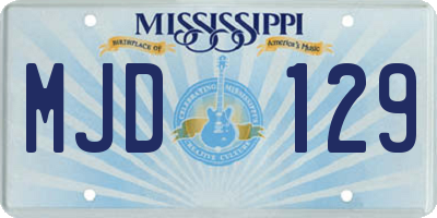 MS license plate MJD129