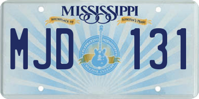MS license plate MJD131