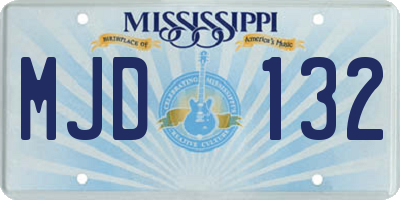 MS license plate MJD132