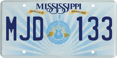 MS license plate MJD133