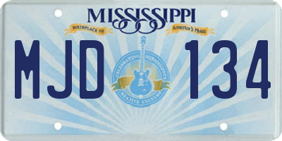 MS license plate MJD134