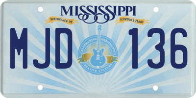 MS license plate MJD136