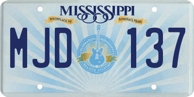MS license plate MJD137