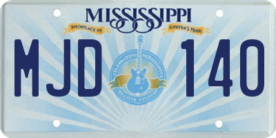 MS license plate MJD140